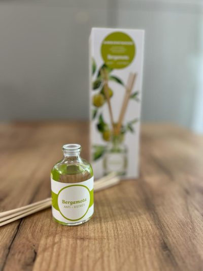 Parfum de cameră cu bețișoare, Mikado, Bergamotă, Antistres, Intense, Caravan Home, 40ml