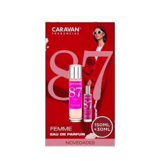 Pachet Cadou Apa de Parfum Caravan Fragancias 87, 150ml + 30ml, Intensa Floral, Femei