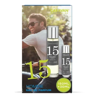 Pachet Cadou Apă de Parfum Caravan Fragancias No 15, Natural Fresca, 150ml + 30ml, Barbati