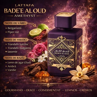 Badee Al Oud Amethyst – parfum arabesc, Lattafa, 100ml