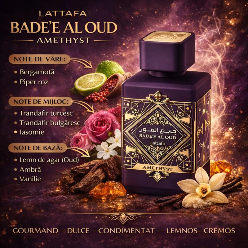 Badee Al Oud Amethyst – parfum arabesc, Lattafa, 100ml
