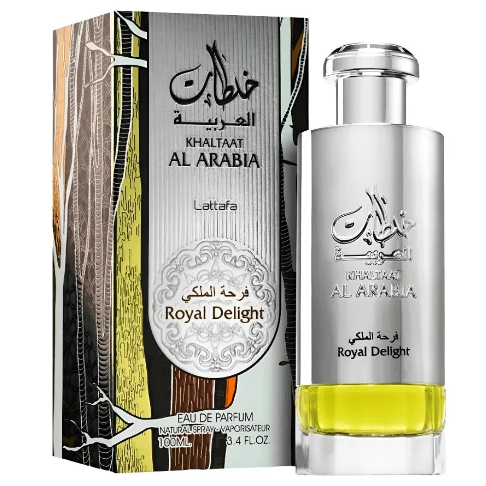 lattafa, khaltaat al arabia royal delight, apă de parfum, pentru bărbați, 100 ml 1 Lattafa, Khaltaat Al Arabia Royal Delight, Apă de parfum, Pentru bărbați, 100 ml