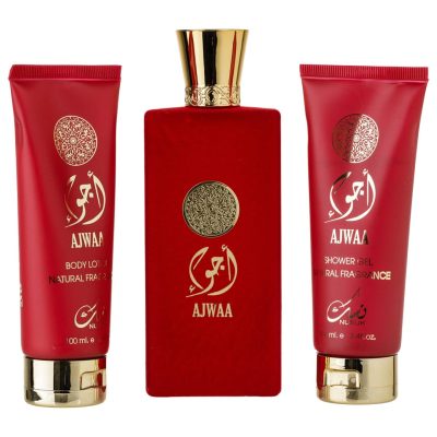 Set Cadou Ajwaa Apa de Parfum 100ml + Gel De Dus 100ml + Lotiune de corp 100ml, Nusuk