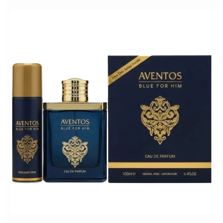 Aventos Blue, Fragrance World, Bărbați, Set 100ml + Deo 50ml
